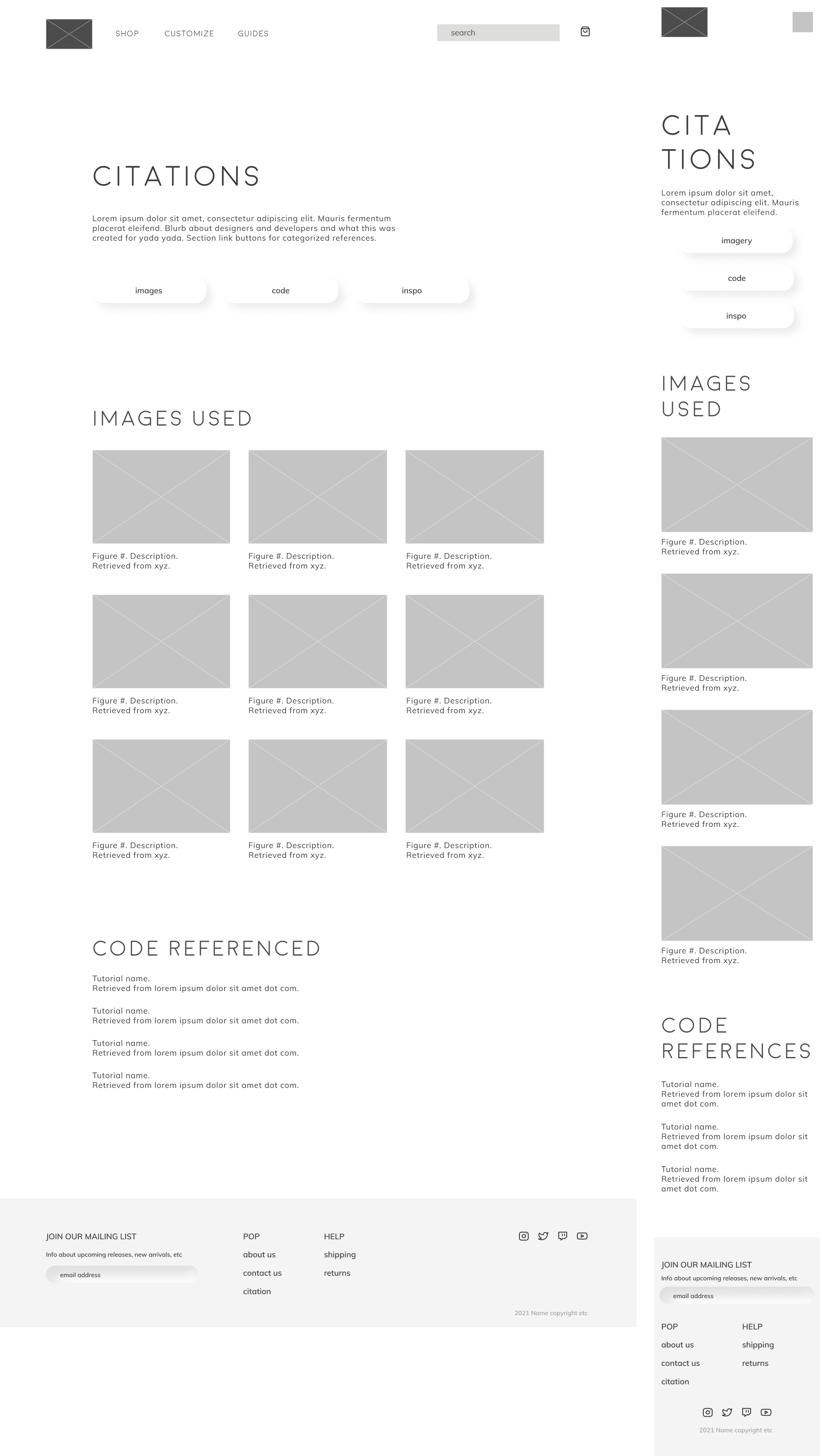 citation page wireframe